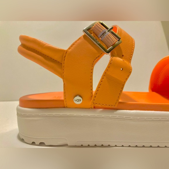 UGG ZAYNE WHITE PLATFORM RUBBER SOLE STARFISH PINK LEATHER-SOCK LINER SIZE 8 US - Picture 7 of 8